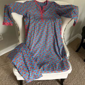 GENERATION Y Blue and Pink Long Sleeve Dress